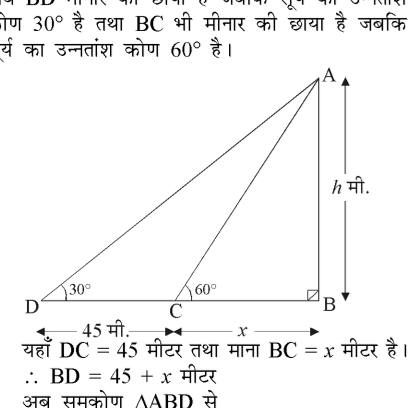 कक्षा 10 गणित पाठ 9 त्रिकोणमिति के कुछ अनुप्रयोग चित्र 52