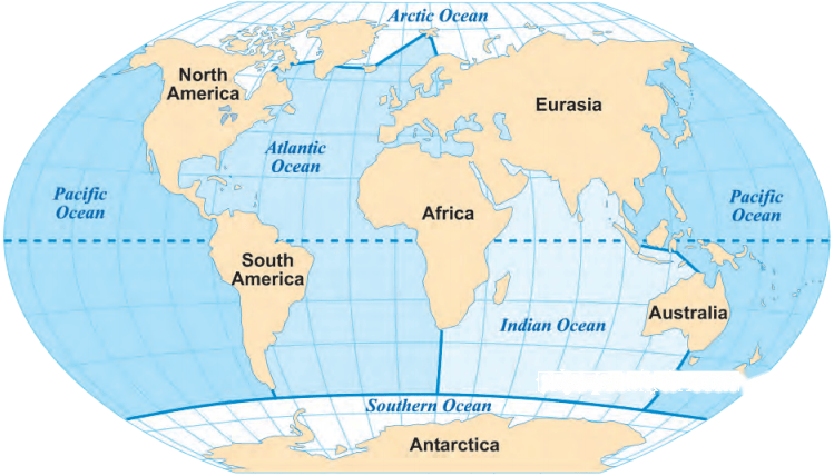 Oceans and Continents Diagram 1