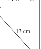 Right-angled triangle ABC with AB=12cm, BC=5cm, AC=13cm