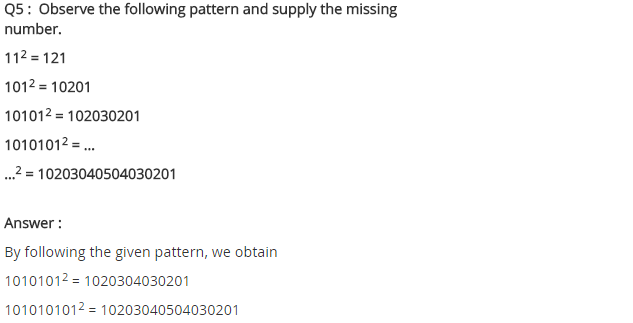 NCERT Solutions for Class 8 Maths Chapter 6 Squares and Square Roots Ex 6.1 Q5