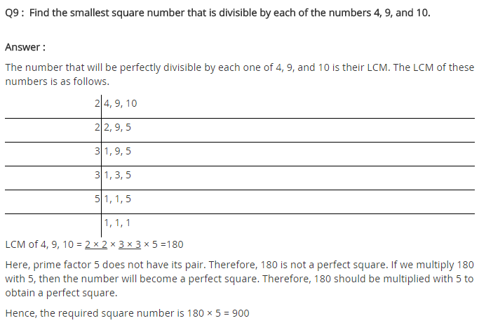 NCERT Solutions for Class 8 Maths Chapter 6 Squares and Square Roots Ex 6.3 Q9