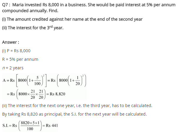 NCERT Solutions for Class 8 Maths Chapter 8 Comparing Quantities Ex 8.3 q-7